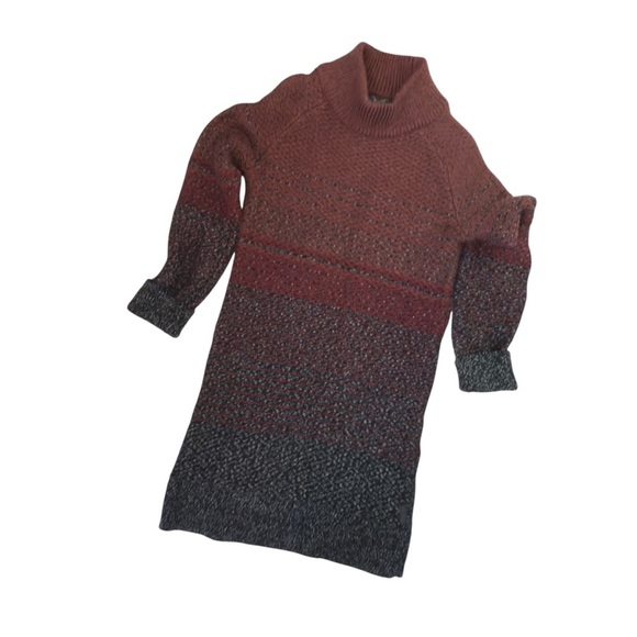 Roots Burgundy Gray Ombre Knit Sweater Dress Medium - Picture 11 of 13